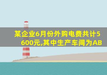 某企业6月份外购电费共计5600元,其中生产车间为AB