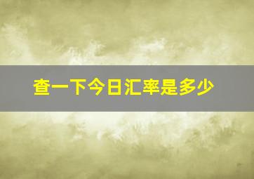 查一下今日汇率是多少