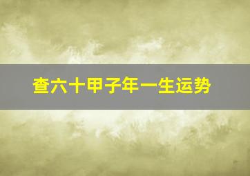 查六十甲子年一生运势