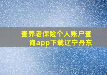 查养老保险个人账户查询app下载辽宁丹东