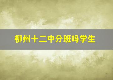 柳州十二中分班吗学生