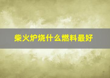 柴火炉烧什么燃料最好