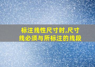 标注线性尺寸时,尺寸线必须与所标注的线段