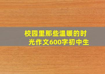 校园里那些温暖的时光作文600字初中生