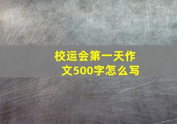 校运会第一天作文500字怎么写