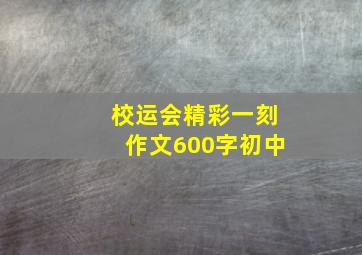 校运会精彩一刻作文600字初中