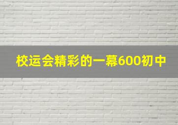 校运会精彩的一幕600初中