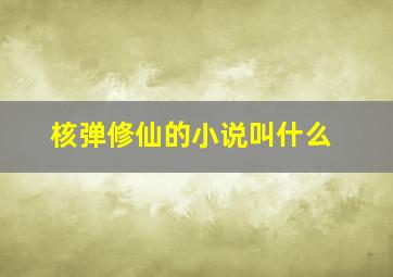 核弹修仙的小说叫什么