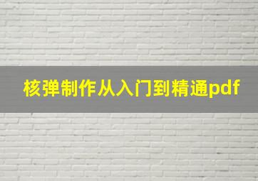 核弹制作从入门到精通pdf