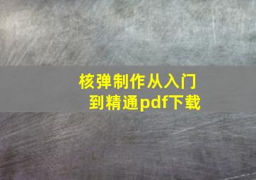 核弹制作从入门到精通pdf下载