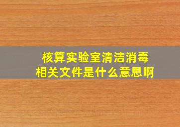 核算实验室清洁消毒相关文件是什么意思啊