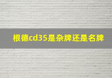 根德cd35是杂牌还是名牌