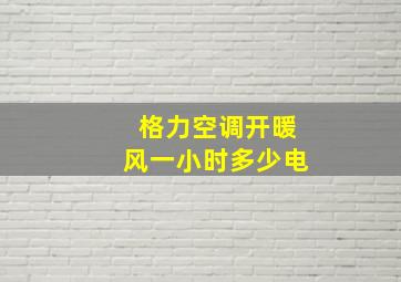 格力空调开暖风一小时多少电