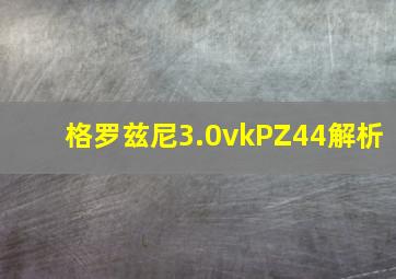 格罗兹尼3.0vkPZ44解析