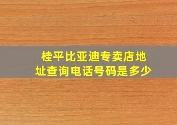 桂平比亚迪专卖店地址查询电话号码是多少