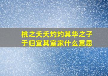 桃之夭夭灼灼其华之子于归宜其室家什么意思