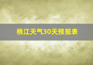 桃江天气30天预报表