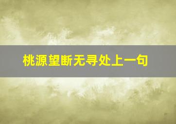 桃源望断无寻处上一句