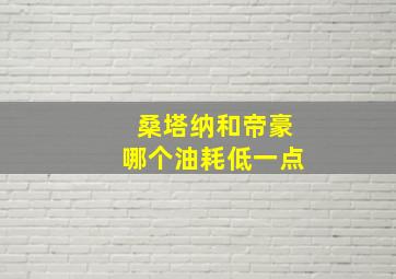 桑塔纳和帝豪哪个油耗低一点