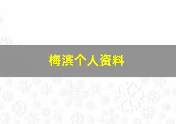 梅滨个人资料