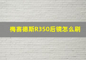 梅赛德斯R350后镜怎么刷