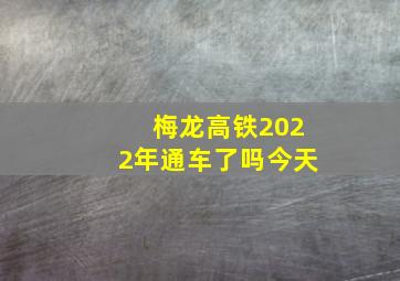 梅龙高铁2022年通车了吗今天