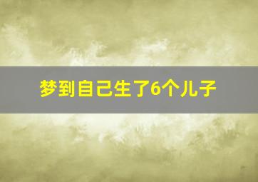 梦到自己生了6个儿子