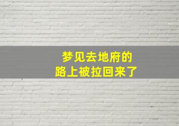 梦见去地府的路上被拉回来了