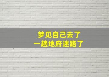 梦见自己去了一趟地府迷路了