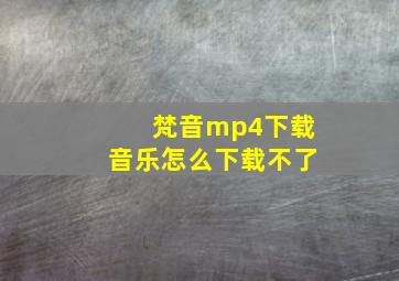 梵音mp4下载音乐怎么下载不了