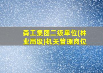 森工集团二级单位(林业局级)机关管理岗位