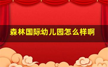 森林国际幼儿园怎么样啊