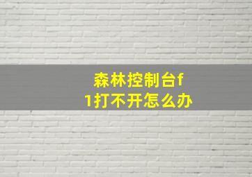 森林控制台f1打不开怎么办