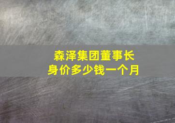 森泽集团董事长身价多少钱一个月