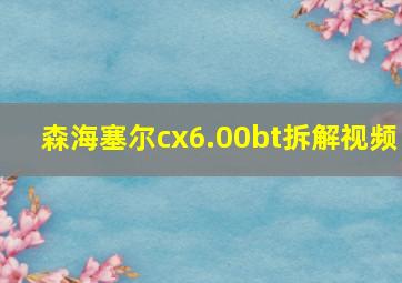 森海塞尔cx6.00bt拆解视频