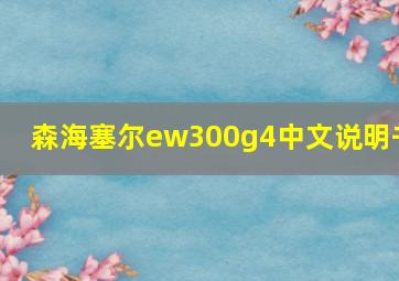 森海塞尔ew300g4中文说明书