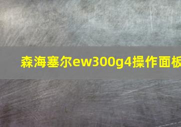 森海塞尔ew300g4操作面板