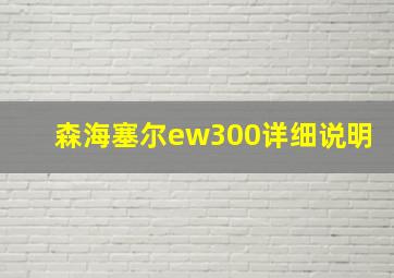 森海塞尔ew300详细说明