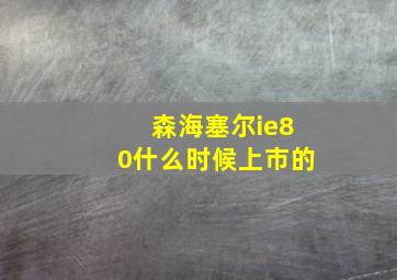 森海塞尔ie80什么时候上市的