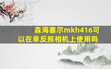 森海塞尔mkh416可以在单反照相机上使用吗