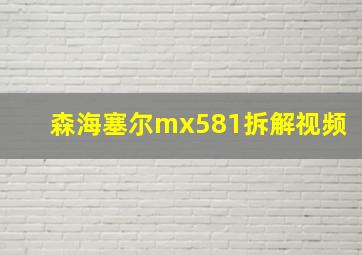 森海塞尔mx581拆解视频