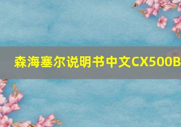 森海塞尔说明书中文CX500BT