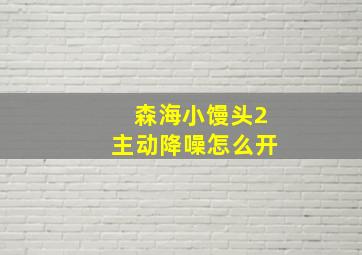 森海小馒头2主动降噪怎么开