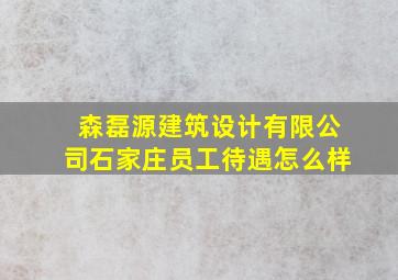 森磊源建筑设计有限公司石家庄员工待遇怎么样