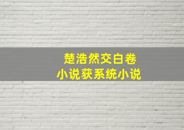 楚浩然交白卷小说获系统小说