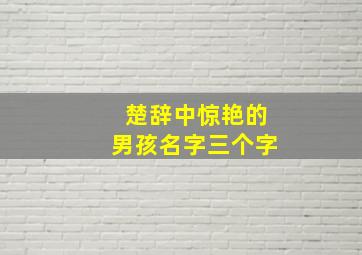 楚辞中惊艳的男孩名字三个字