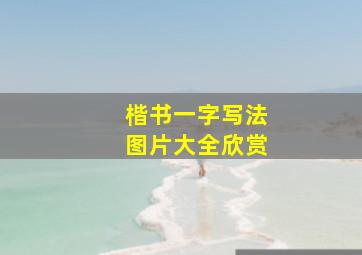 楷书一字写法图片大全欣赏