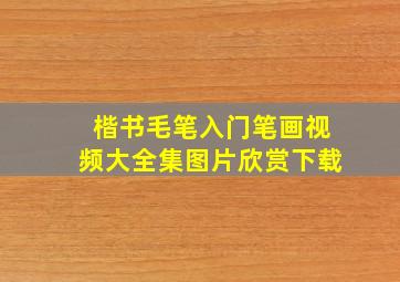 楷书毛笔入门笔画视频大全集图片欣赏下载