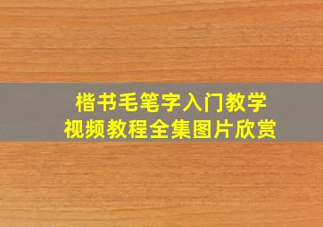 楷书毛笔字入门教学视频教程全集图片欣赏