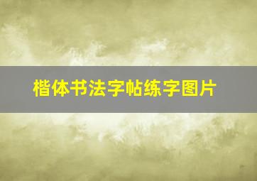 楷体书法字帖练字图片